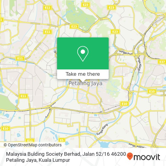 Malaysia Bulding Society Berhad, Jalan 52 / 16 46200 Petaling Jaya map