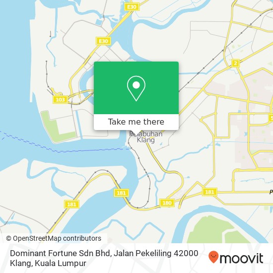 Peta Dominant Fortune Sdn Bhd, Jalan Pekeliling 42000 Klang