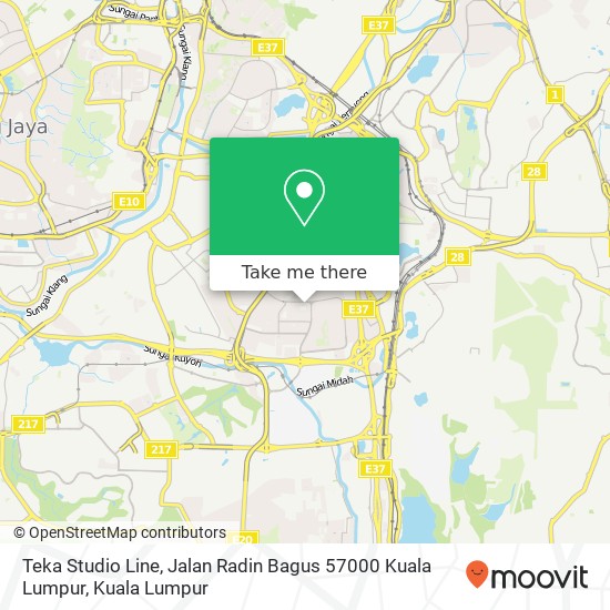 Peta Teka Studio Line, Jalan Radin Bagus 57000 Kuala Lumpur
