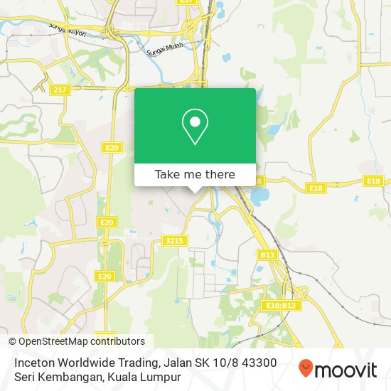 Inceton Worldwide Trading, Jalan SK 10 / 8 43300 Seri Kembangan map