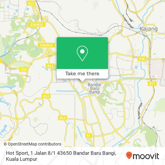 Hot Sport, 1 Jalan 8 / 1 43650 Bandar Baru Bangi map