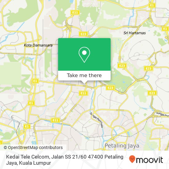 Kedai Tele Celcom, Jalan SS 21 / 60 47400 Petaling Jaya map