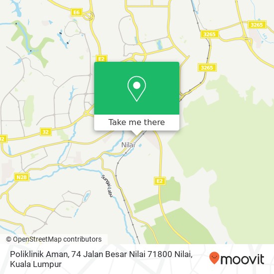 Peta Poliklinik Aman, 74 Jalan Besar Nilai 71800 Nilai