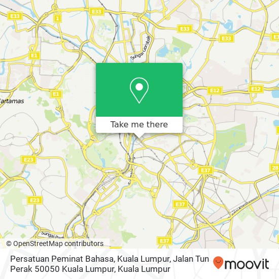Peta Persatuan Peminat Bahasa, Kuala Lumpur, Jalan Tun Perak 50050 Kuala Lumpur