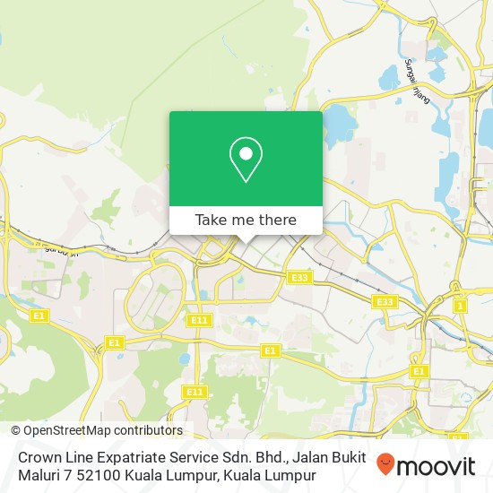 Crown Line Expatriate Service Sdn. Bhd., Jalan Bukit Maluri 7 52100 Kuala Lumpur map