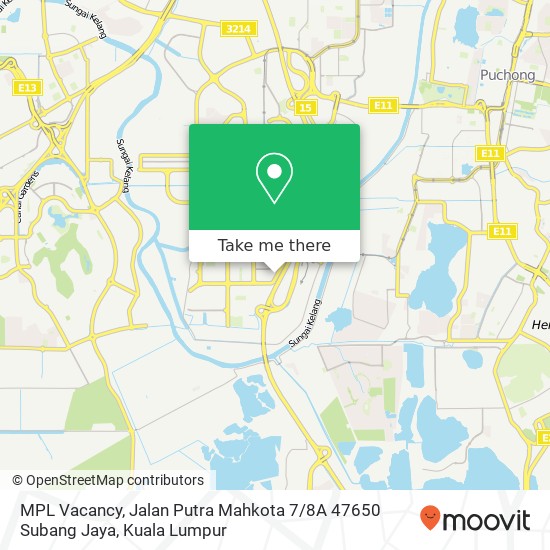 MPL Vacancy, Jalan Putra Mahkota 7 / 8A 47650 Subang Jaya map