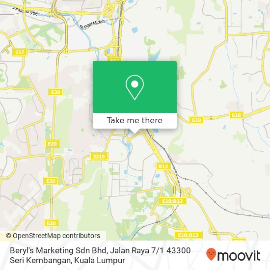 Peta Beryl's Marketing Sdn Bhd, Jalan Raya 7 / 1 43300 Seri Kembangan