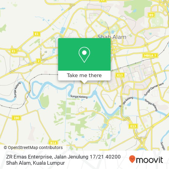 ZR Emas Enterprise, Jalan Jenulung 17 / 21 40200 Shah Alam map