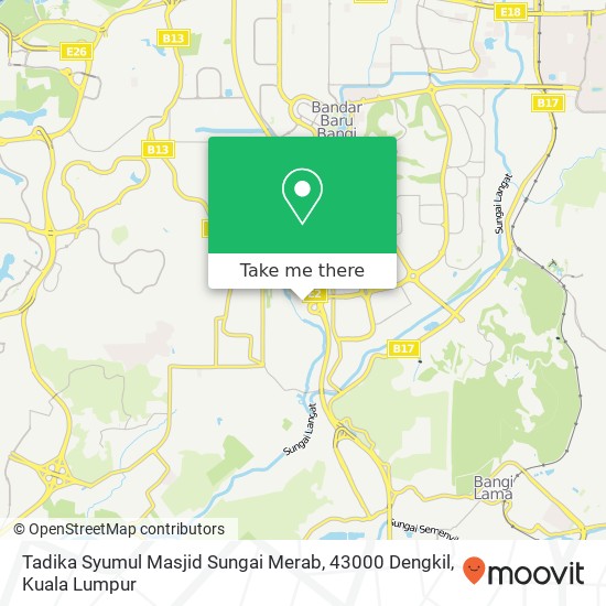 Peta Tadika Syumul Masjid Sungai Merab, 43000 Dengkil