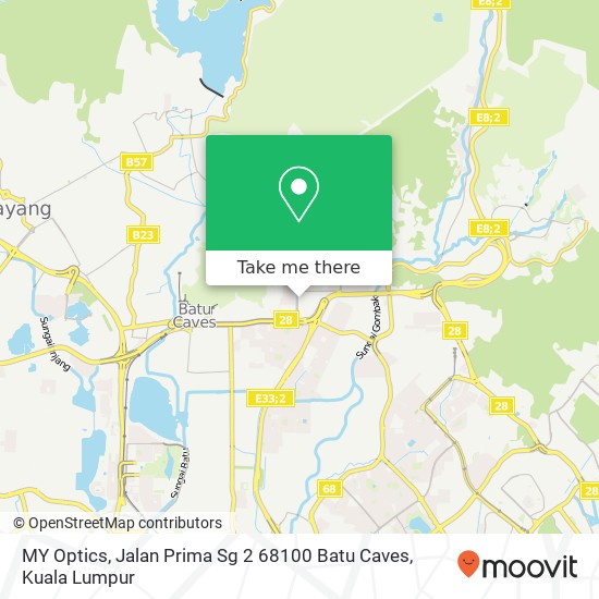 Peta MY Optics, Jalan Prima Sg 2 68100 Batu Caves