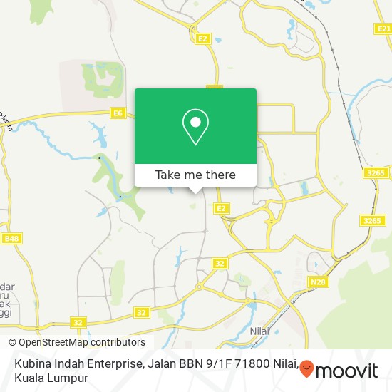 Kubina Indah Enterprise, Jalan BBN 9 / 1F 71800 Nilai map