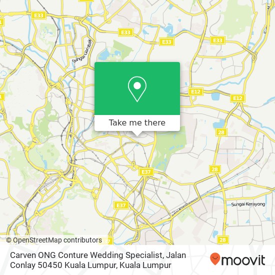Peta Carven ONG Conture Wedding Specialist, Jalan Conlay 50450 Kuala Lumpur
