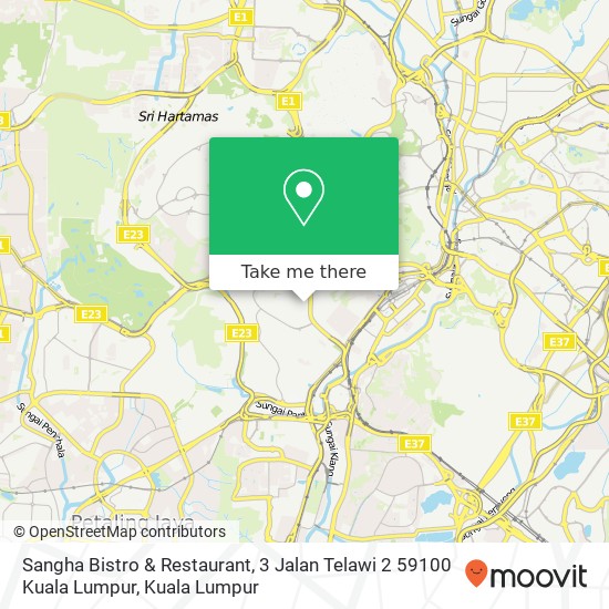Peta Sangha Bistro & Restaurant, 3 Jalan Telawi 2 59100 Kuala Lumpur
