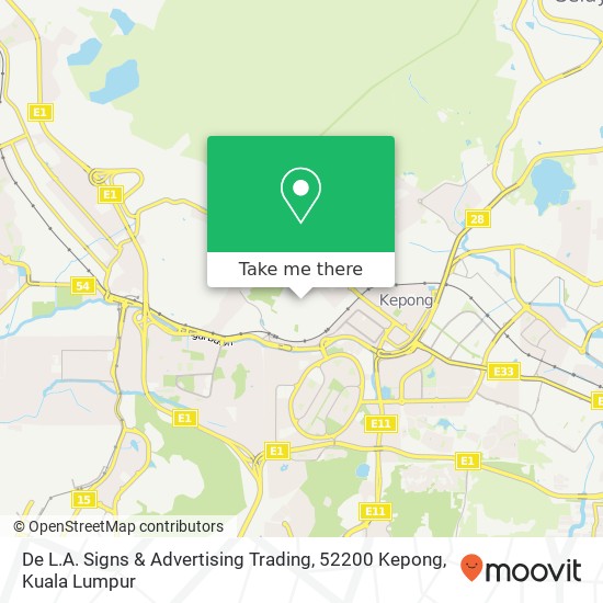 Peta De L.A. Signs & Advertising Trading, 52200 Kepong