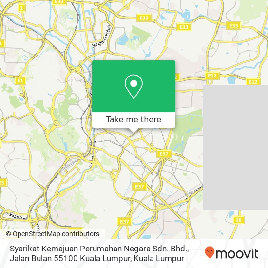 Peta Syarikat Kemajuan Perumahan Negara Sdn. Bhd., Jalan Bulan 55100 Kuala Lumpur