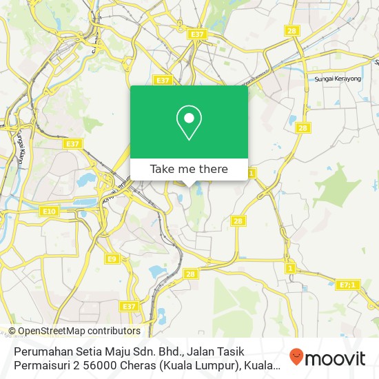 Perumahan Setia Maju Sdn. Bhd., Jalan Tasik Permaisuri 2 56000 Cheras (Kuala Lumpur) map
