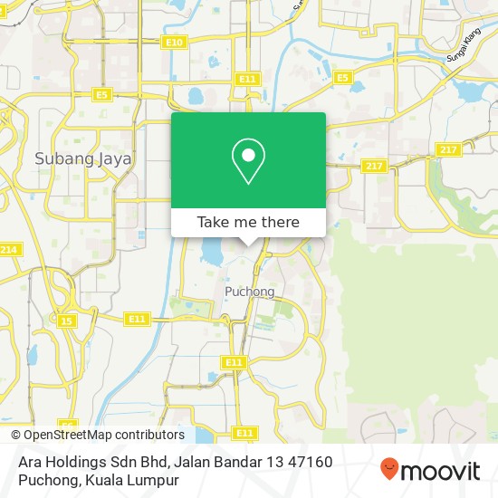 Peta Ara Holdings Sdn Bhd, Jalan Bandar 13 47160 Puchong