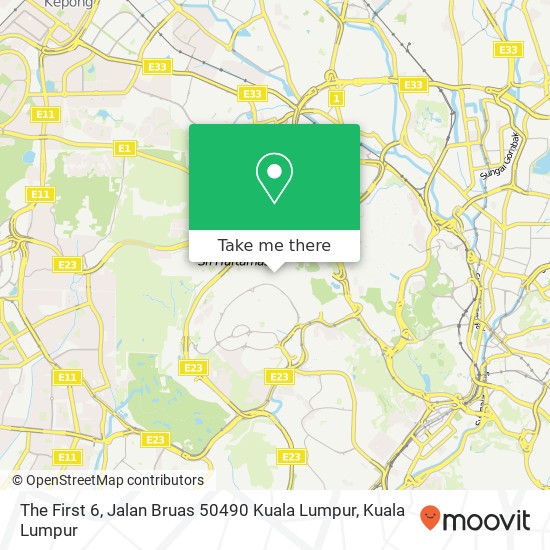 Peta The First 6, Jalan Bruas 50490 Kuala Lumpur