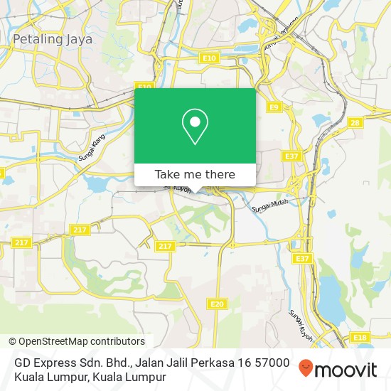 GD Express Sdn. Bhd., Jalan Jalil Perkasa 16 57000 Kuala Lumpur map