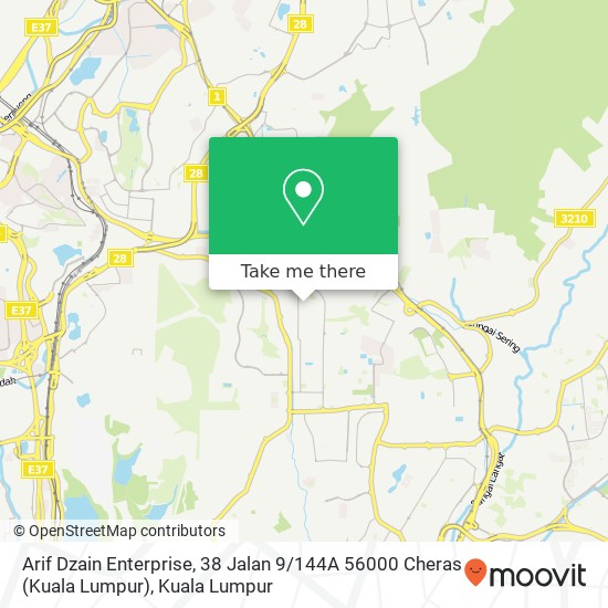 Arif Dzain Enterprise, 38 Jalan 9 / 144A 56000 Cheras (Kuala Lumpur) map