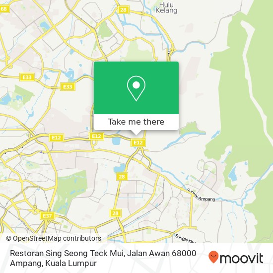 Restoran Sing Seong Teck Mui, Jalan Awan 68000 Ampang map