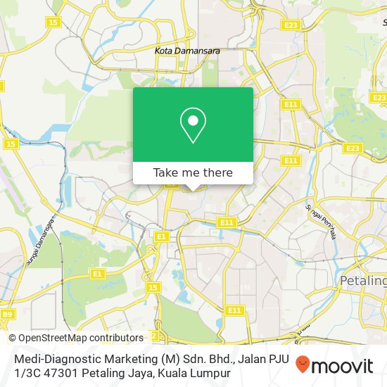 Medi-Diagnostic Marketing (M) Sdn. Bhd., Jalan PJU 1 / 3C 47301 Petaling Jaya map