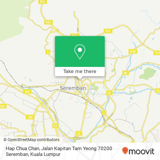 Hap Chua Chan, Jalan Kapitan Tam Yeong 70200 Seremban map