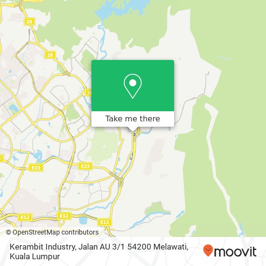 Peta Kerambit Industry, Jalan AU 3 / 1 54200 Melawati