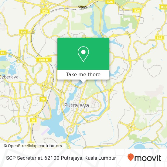 Peta SCP Secretariat, 62100 Putrajaya
