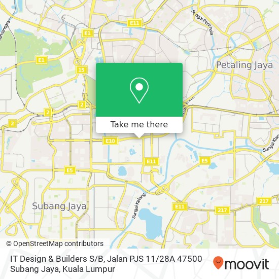 Peta IT Design & Builders S / B, Jalan PJS 11 / 28A 47500 Subang Jaya