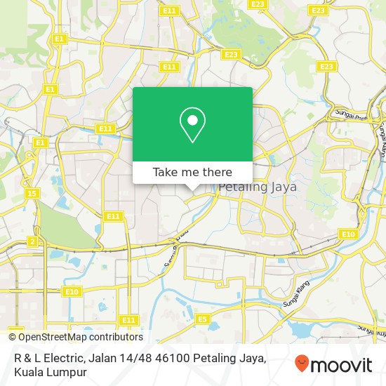 Peta R & L Electric, Jalan 14 / 48 46100 Petaling Jaya