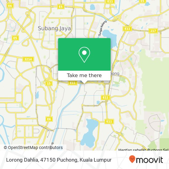 Peta Lorong Dahlia, 47150 Puchong