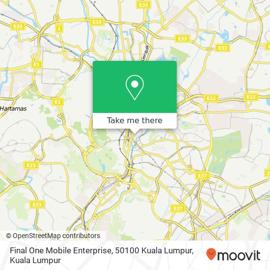 Peta Final One Mobile Enterprise, 50100 Kuala Lumpur