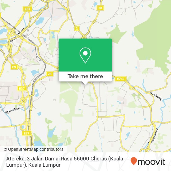 Peta Atereka, 3 Jalan Damai Rasa 56000 Cheras (Kuala Lumpur)