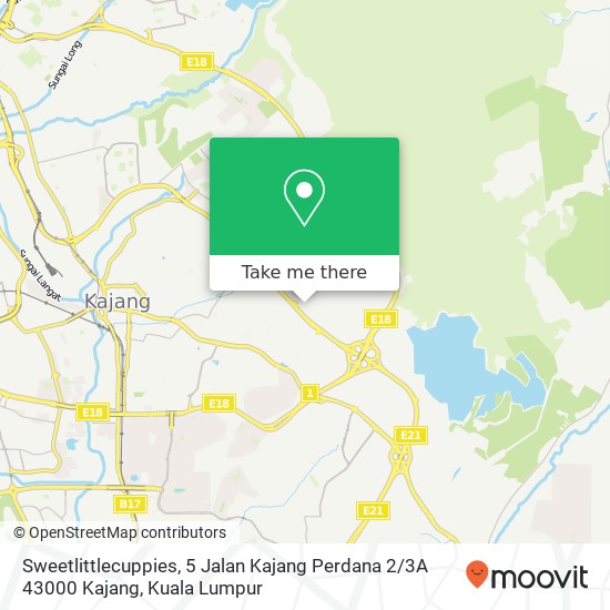 Peta Sweetlittlecuppies, 5 Jalan Kajang Perdana 2 / 3A 43000 Kajang