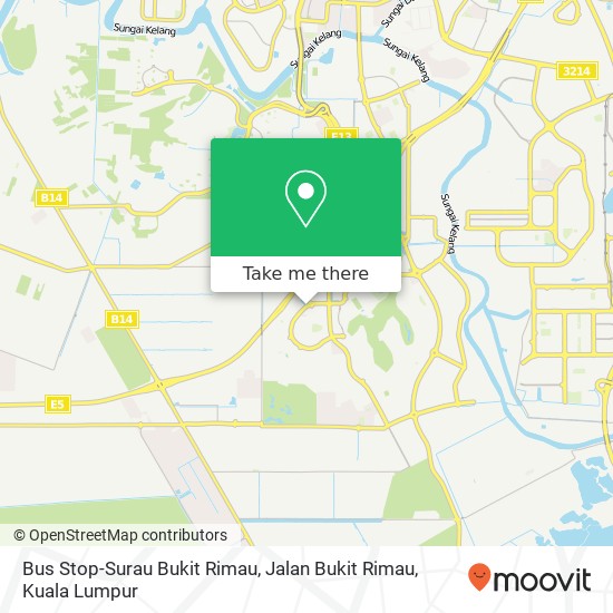 Peta Bus Stop-Surau Bukit Rimau, Jalan Bukit Rimau
