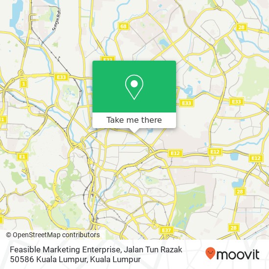 Peta Feasible Marketing Enterprise, Jalan Tun Razak 50586 Kuala Lumpur