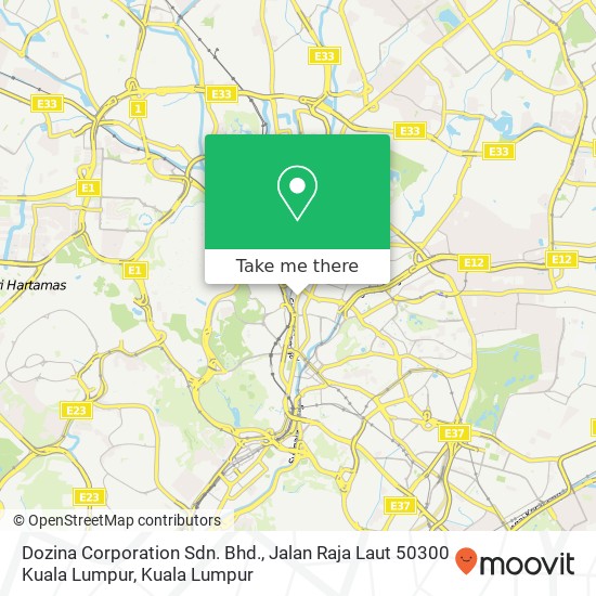 Dozina Corporation Sdn. Bhd., Jalan Raja Laut 50300 Kuala Lumpur map