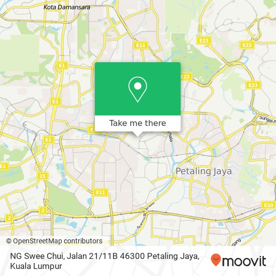 Peta NG Swee Chui, Jalan 21 / 11B 46300 Petaling Jaya