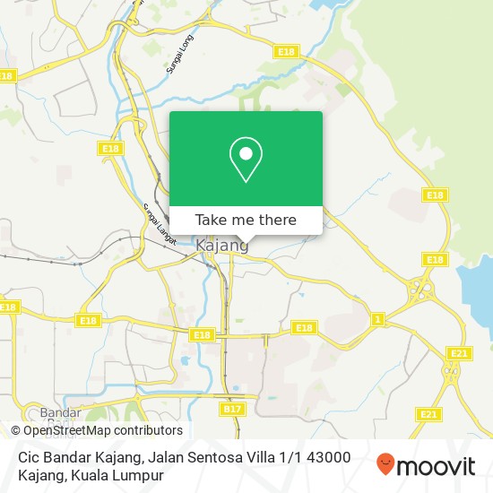 Cic Bandar Kajang, Jalan Sentosa Villa 1 / 1 43000 Kajang map