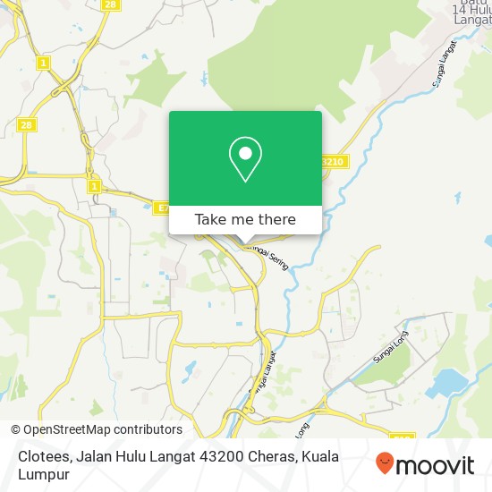 Clotees, Jalan Hulu Langat 43200 Cheras map