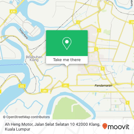 Peta Ah Heng Motor, Jalan Selat Selatan 10 42000 Klang