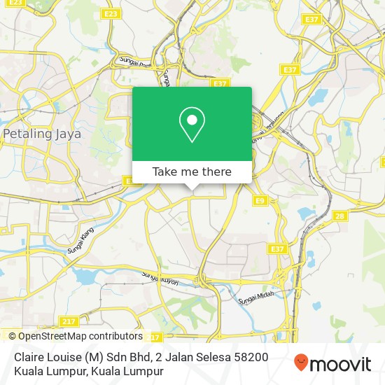 Claire Louise (M) Sdn Bhd, 2 Jalan Selesa 58200 Kuala Lumpur map