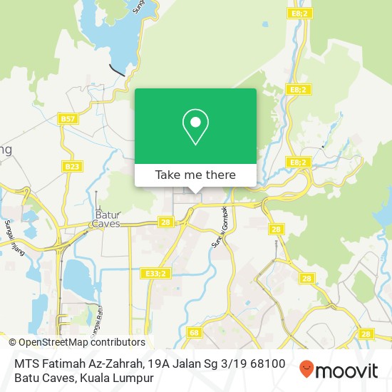Peta MTS Fatimah Az-Zahrah, 19A Jalan Sg 3 / 19 68100 Batu Caves