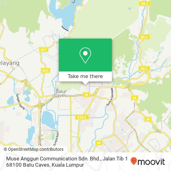 Peta Muse Anggun Communication Sdn. Bhd., Jalan Tib 1 68100 Batu Caves