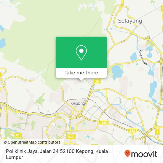 Peta Poliklinik Jaya, Jalan 34 52100 Kepong