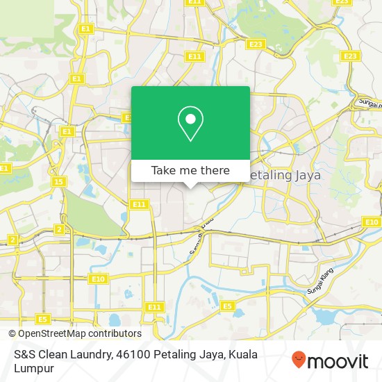 Peta S&S Clean Laundry, 46100 Petaling Jaya