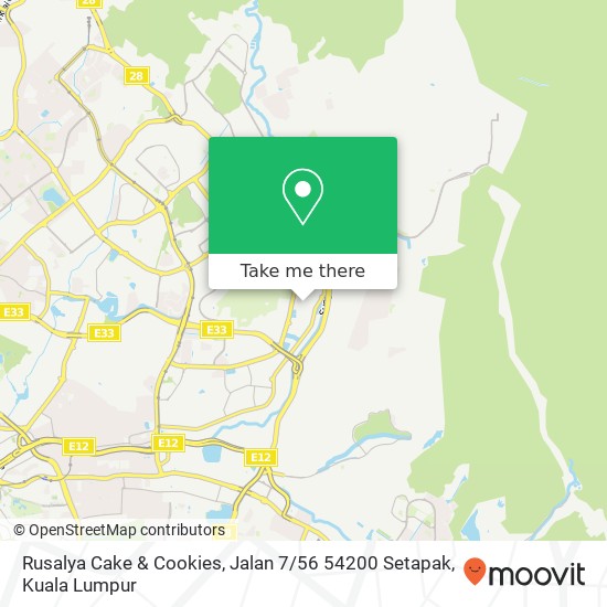 Peta Rusalya Cake & Cookies, Jalan 7 / 56 54200 Setapak