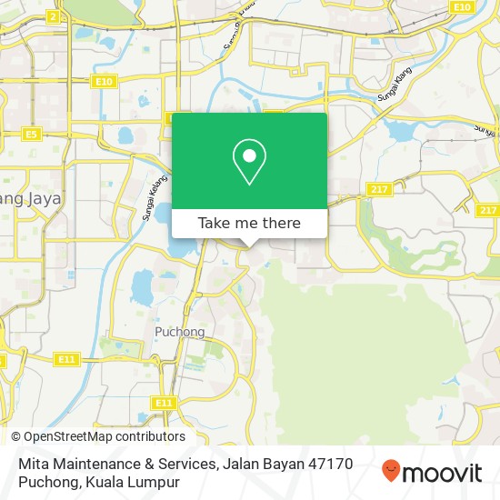 Peta Mita Maintenance & Services, Jalan Bayan 47170 Puchong