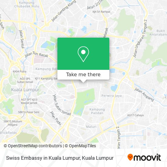 Swiss Embassy in Kuala Lumpur map